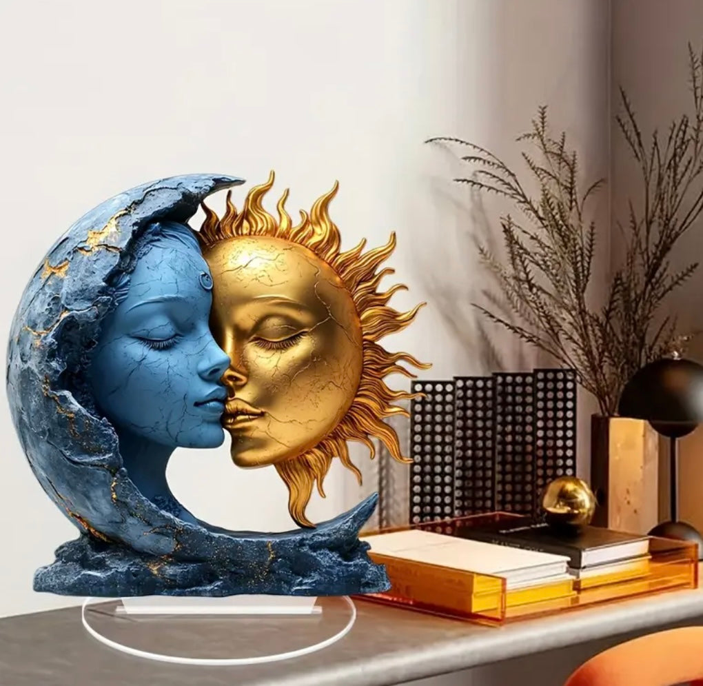 Blue moon and golden sun