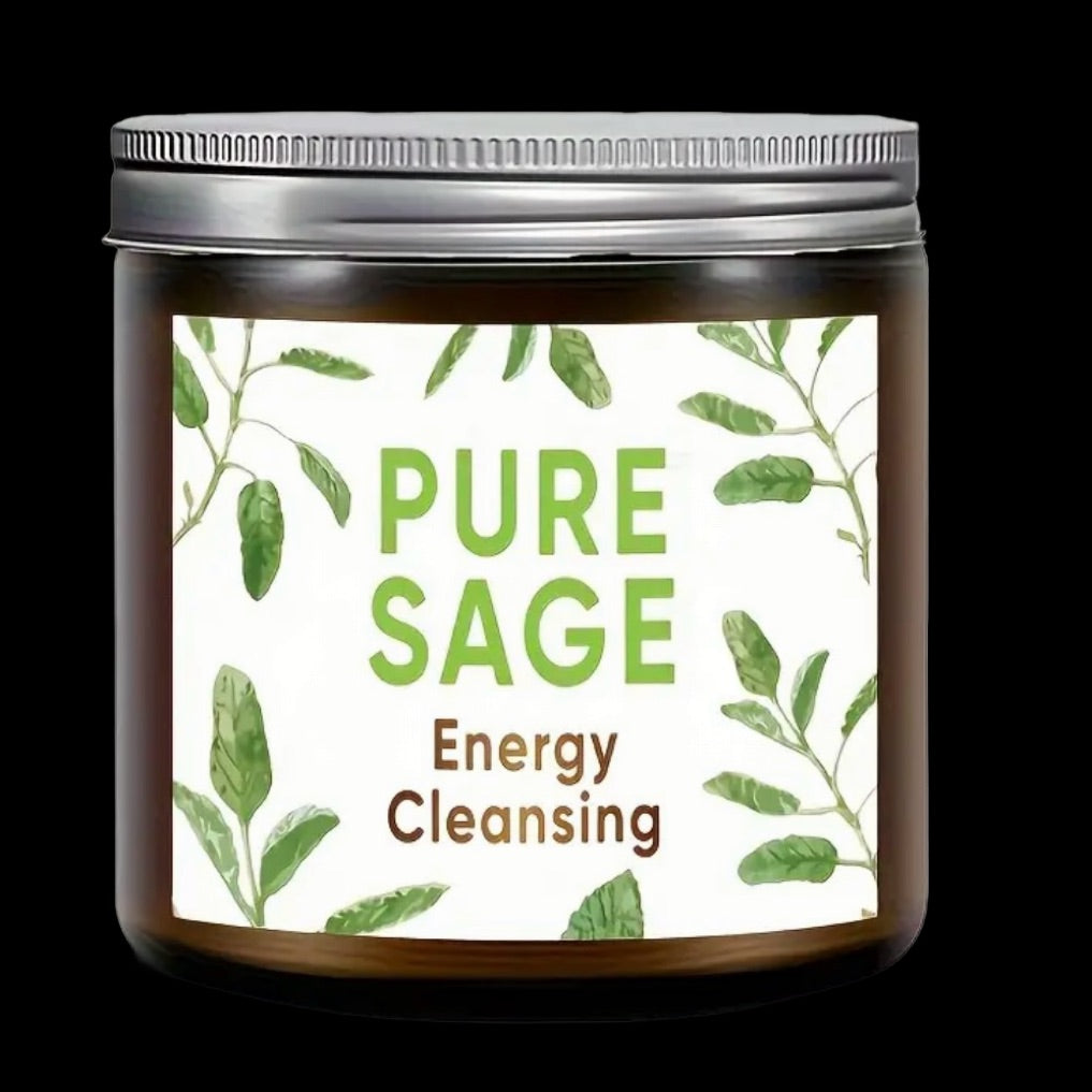 Pure sage energy cleaning candle