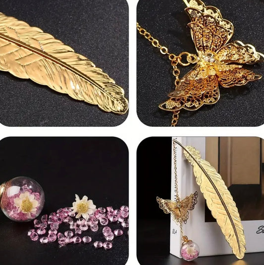 Feather & butterfly bookmark mini gift box