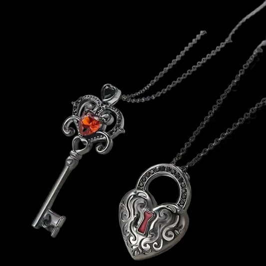 gothic style couples necklace