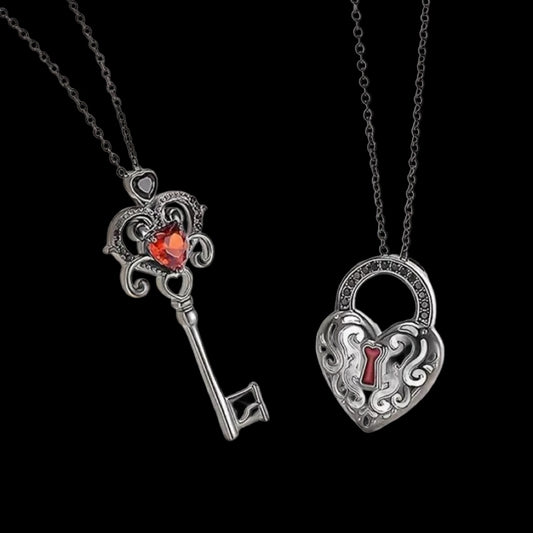 gothic style couples necklace