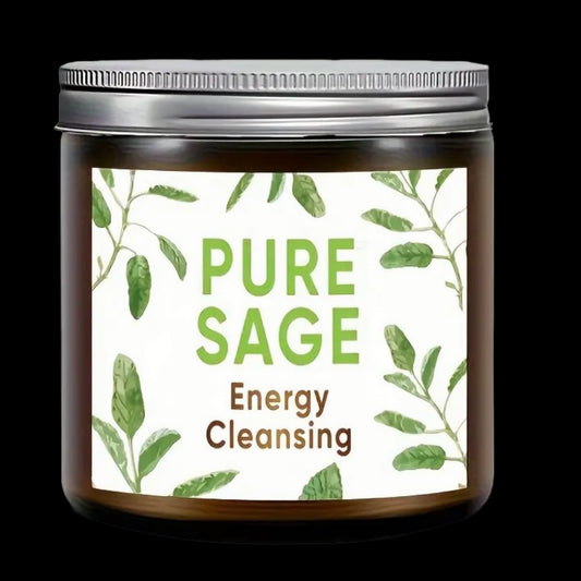 Pure sage energy cleaning candle