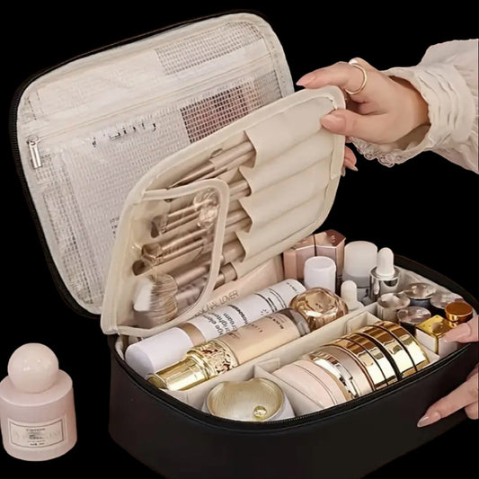 cosmetic bag and makeup brush cleaner