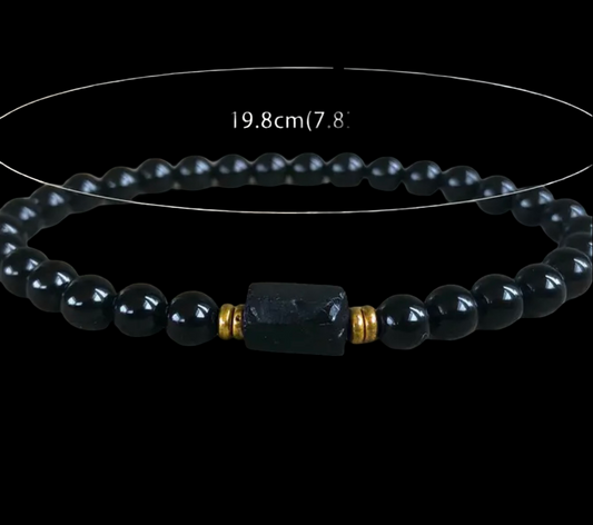 Raw black obsidian