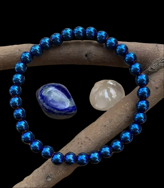 Blue obsidian bracelet