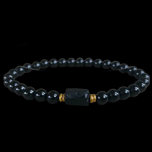 Raw black obsidian